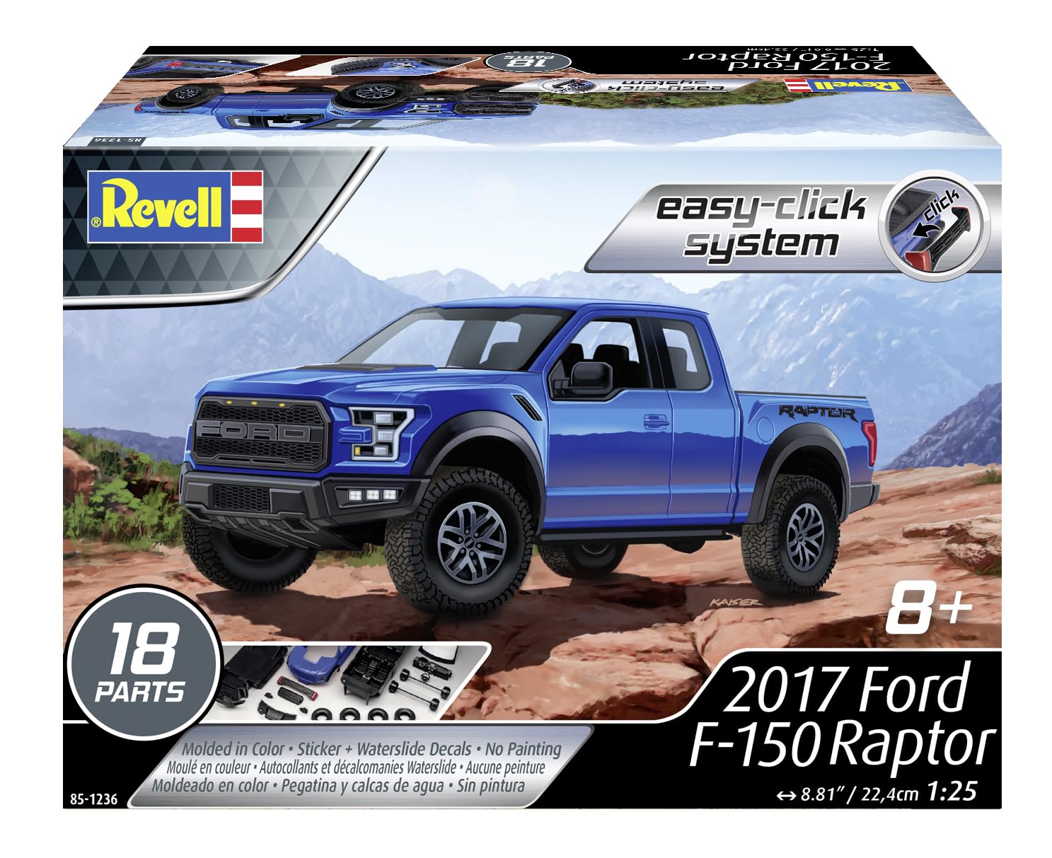 Revell 85-1236 1/25 2017 Ford F-150 Raptor Easy Click Model Kit
