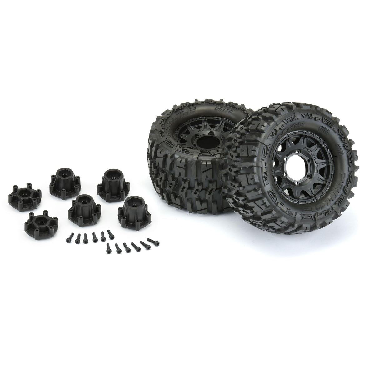 Pro-Line 117010 Trencher 2.8 All Terrain Tire Mounted on Raid Black Wheels