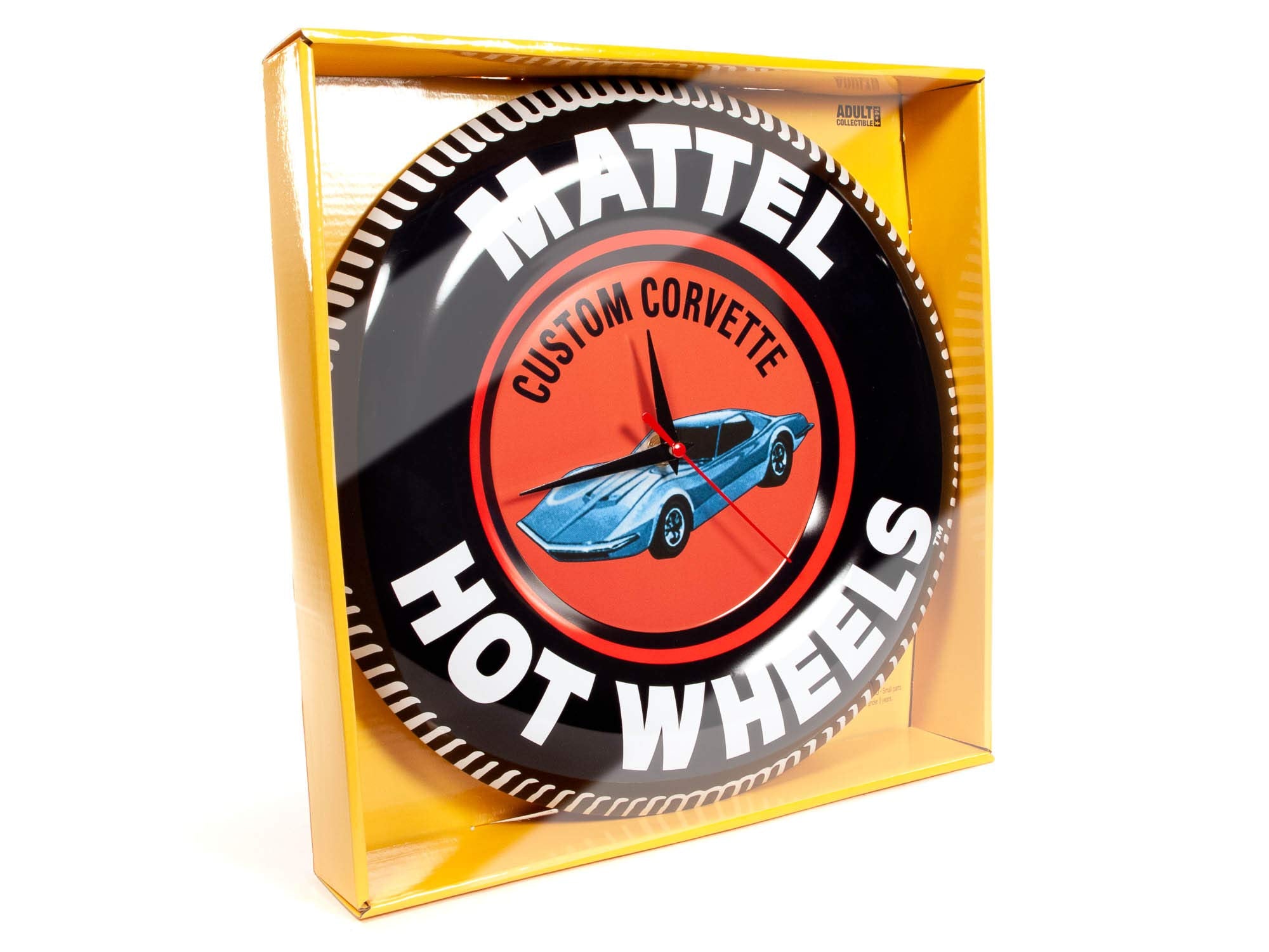 AMT AWAC011CORVETTE 12? Hot Wheels Collector Button Tin Clock 2021 R1- Custom Corvette