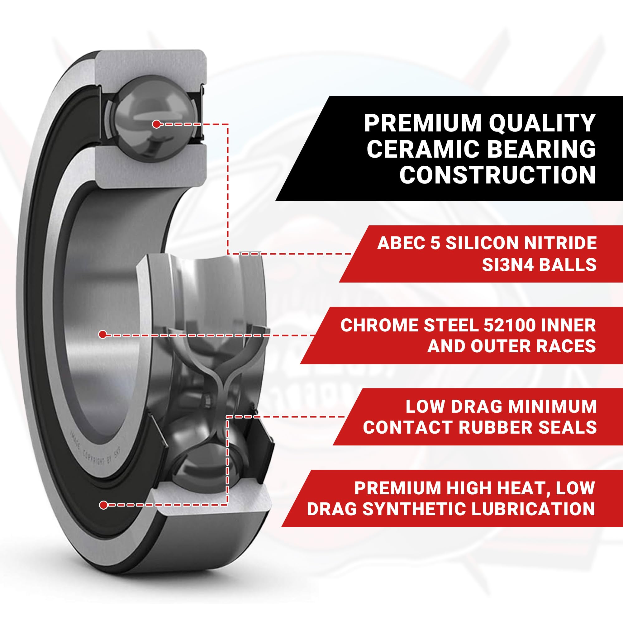 Fast Eddy TFE5845 Ceramic Sealed Bearing Kit: Arrma Limitless 6S BLX