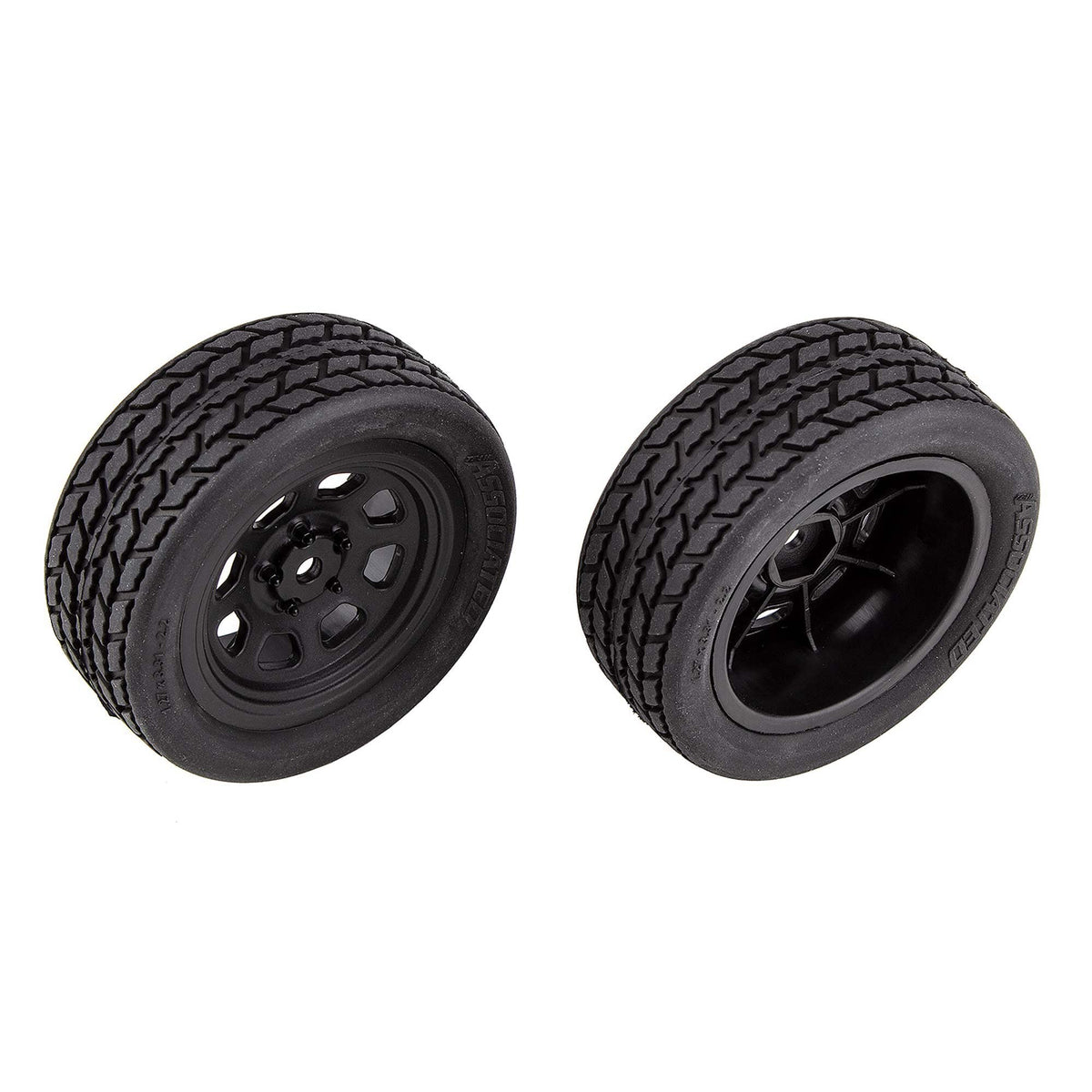 Team Associated 71194 SR10 Front Wheels with Street Stock Tires, Mounted