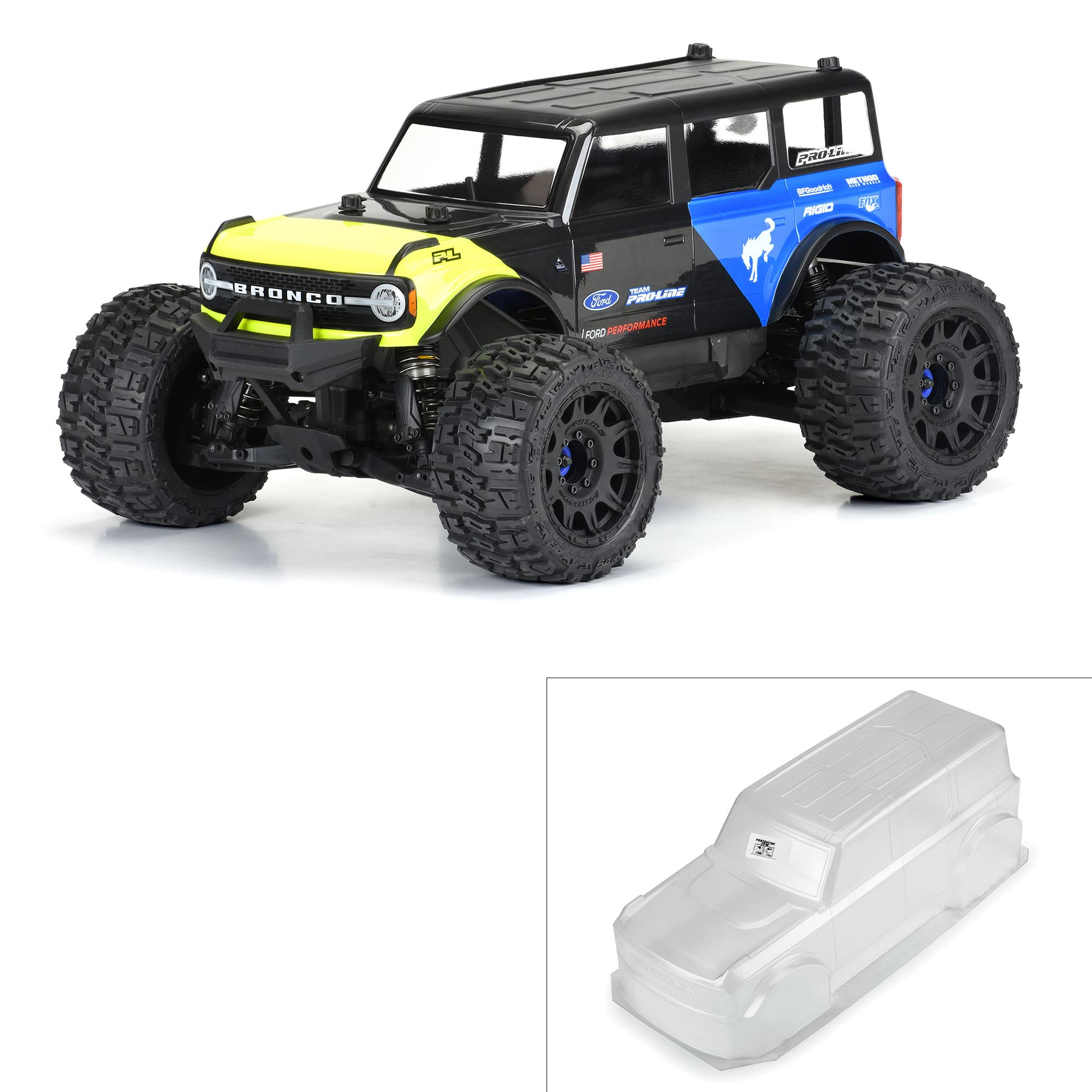Pro-Line 359400 1/8 2021 Ford Bronco Clear Body: Maxx, E-Revo 2.0