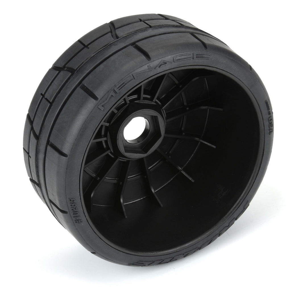 Pro-Line 1023510 Menace HP BELTED Speed Run 1:8 Tires Mounted on Mach 10 Black 17mm Wheels (2) for Front or Rear