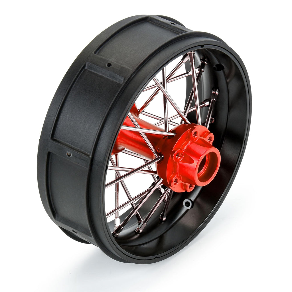 Pro-Line 284800T2 Pro-Spec Aluminum V2 Bead Rear Wheel Black/Red (1): Losi Promoto-SM