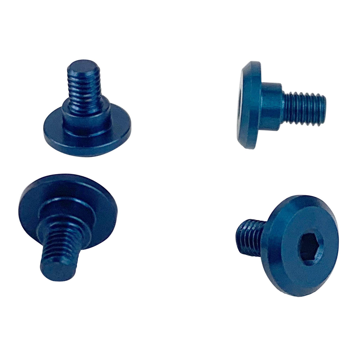 1UP Racing 80291 Servo Mounting Screws, 4.2mm Neck M3 x 4mm Thread, Blue w/ Silver, Chamfer