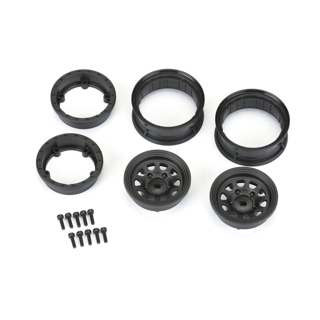 Pro-Line 279703 Keystone 1.55" Black Wheels Rock Crawlers F/R