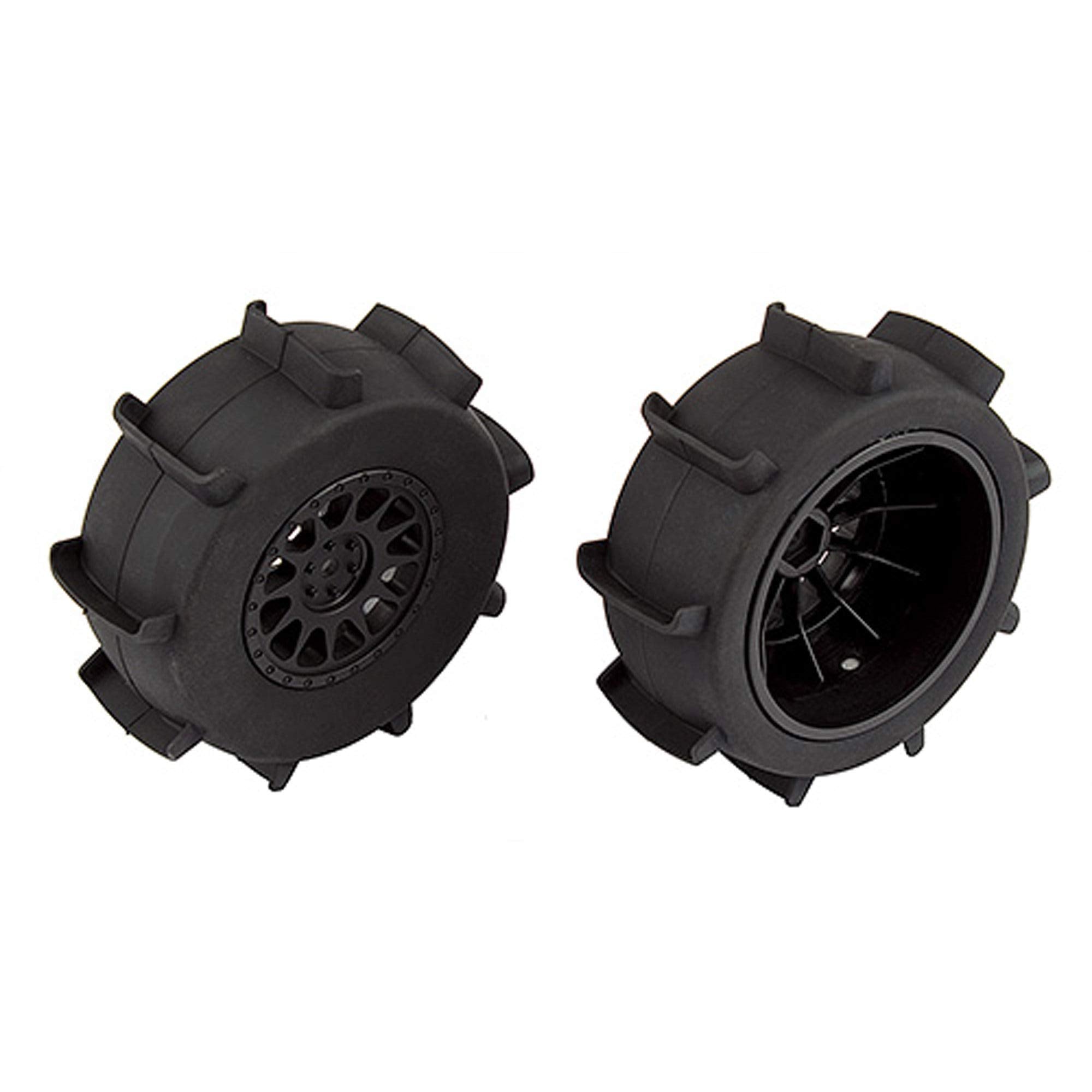 Team Associated 71062 Sand Paddle Tires & Method Black Wheels, Mounted, Rear