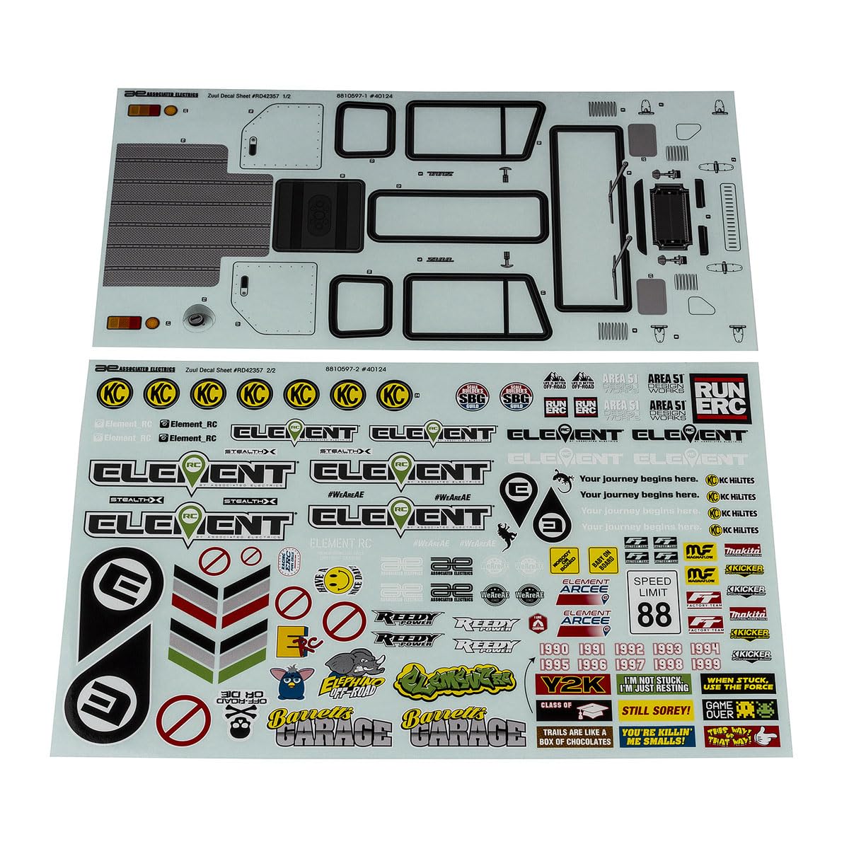 Team Associated 42357 Enduro Zuul Decal Sheets