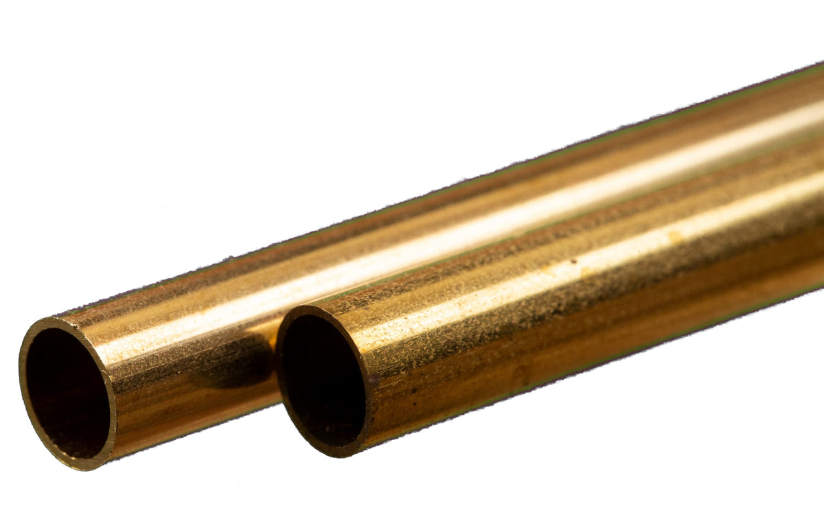 K&S 9821 Round Brass Tube, 3mm OD x 0.45mm Wall x 300mm Long, 4 Pieces, Made in The USA