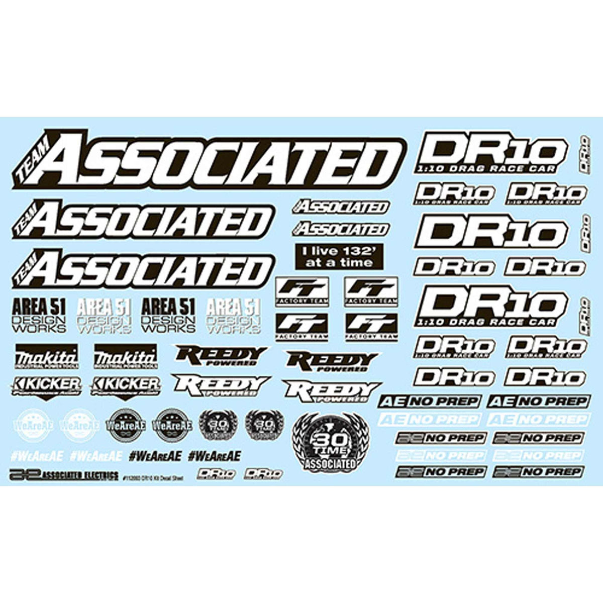Associated 71089 DR10 Decal Sheet
