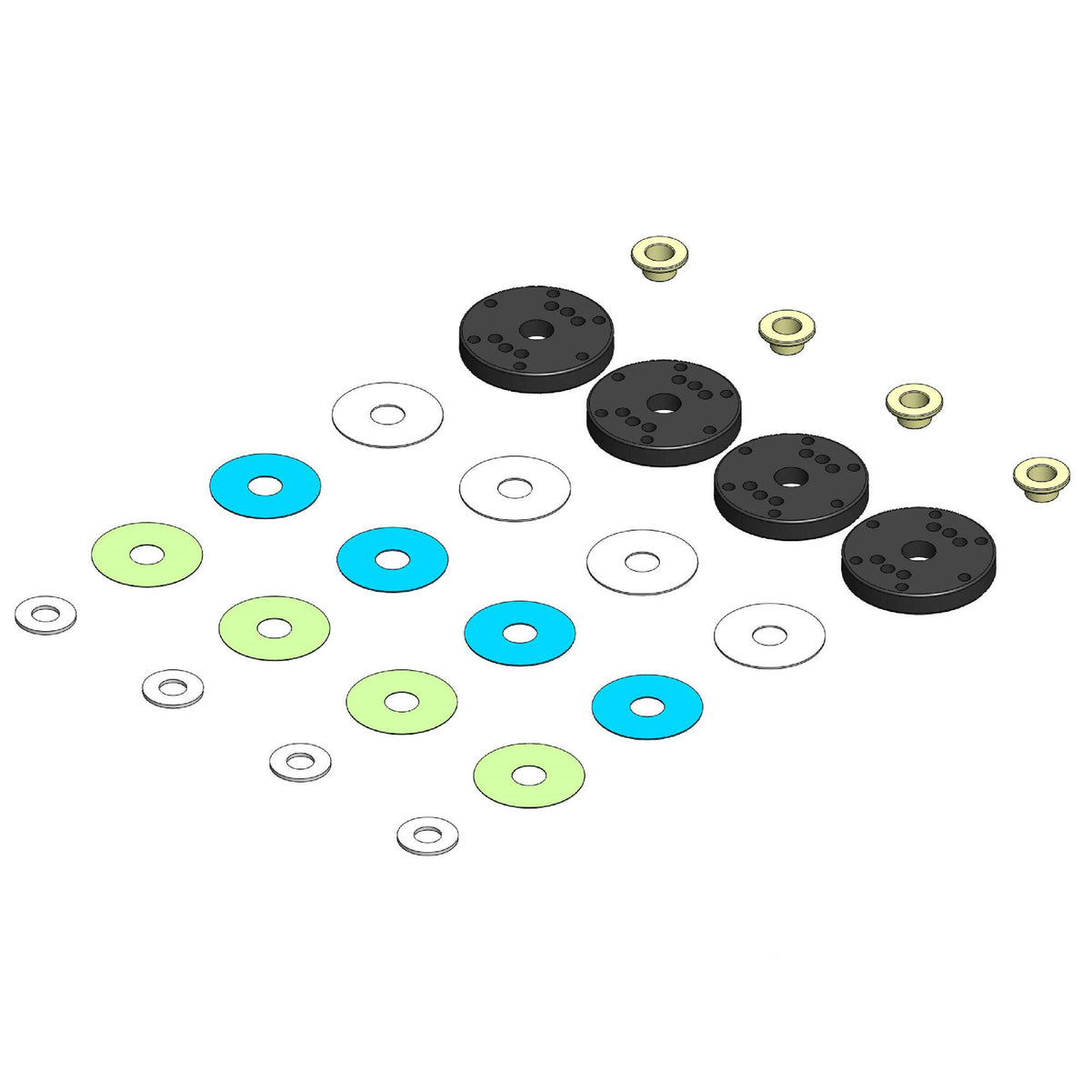 MIP 19030 Pistons, 6-Hole Set,16mm-TLR 1:8
