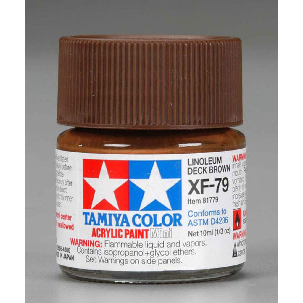 Tamiya 81779  Acrylic Paint Mini XF79, L Deck Brown, 10ml Bottle