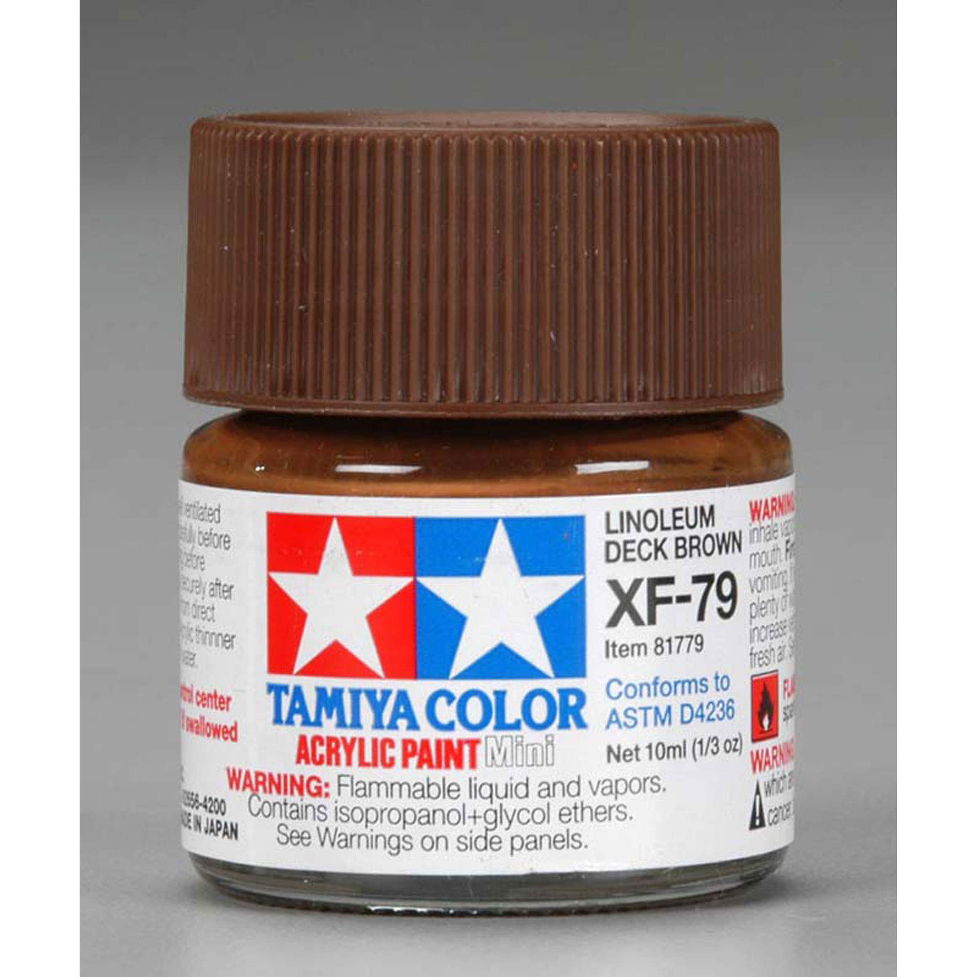 Tamiya 81779  Acrylic Paint Mini XF79, L Deck Brown, 10ml Bottle