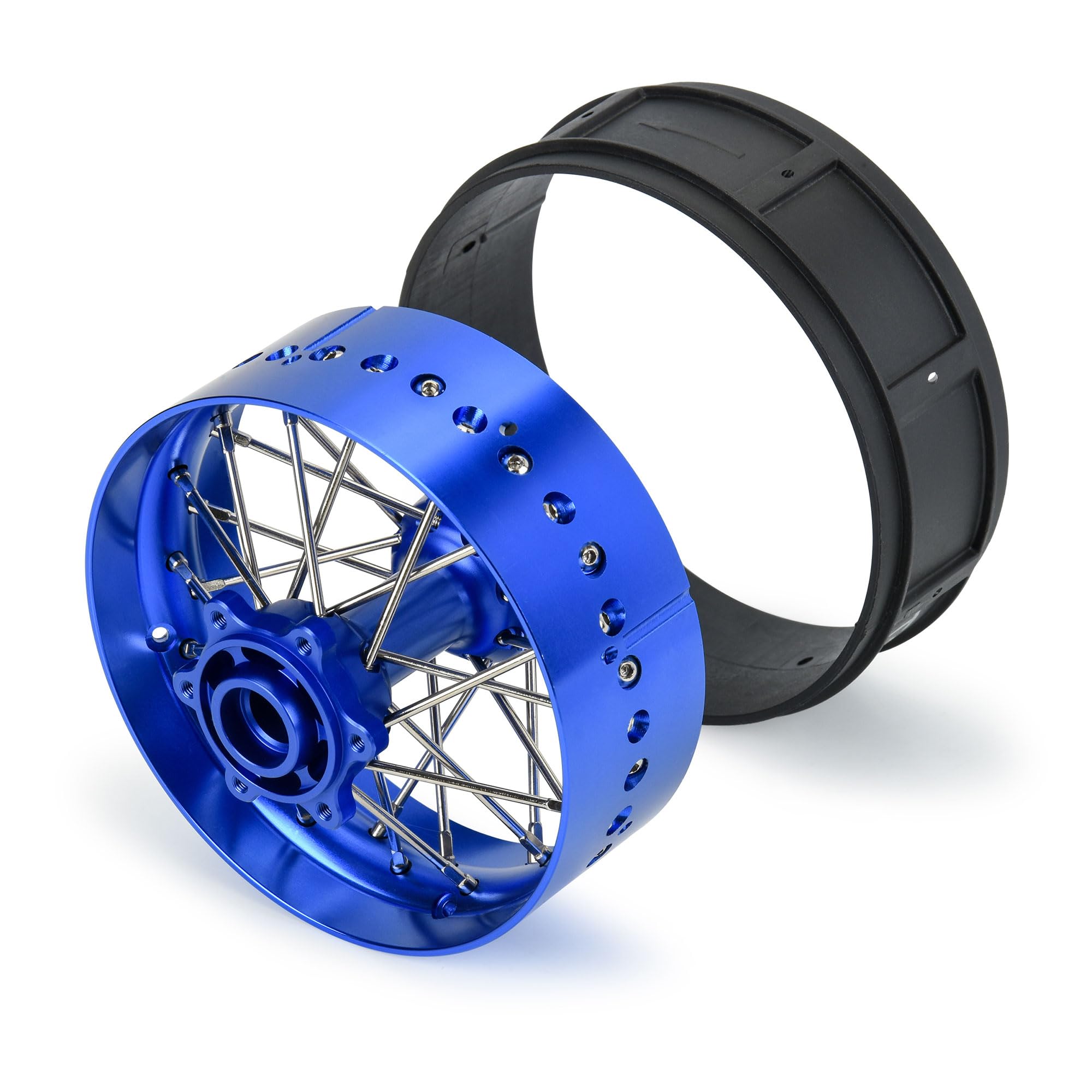 Pro-Line 284800T1 Pro-Spec Aluminum V2 Bead Rear Wheel Blue/Blue (1): Losi Promoto-SM