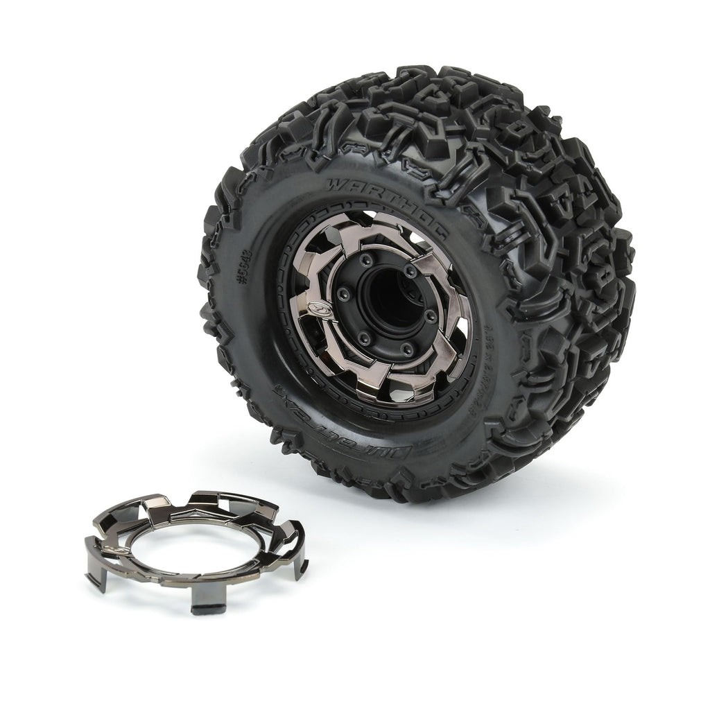 Duratrax DTX2821 Clip-Lck Whl Face Blk Chrm for Ripper 2.8 Whl (2)
