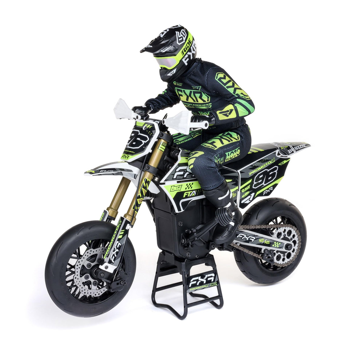 Losi LOS-2272 Promoto-SM 1/4 Super Moto Motorcycle, FXR, White: RTR Basic