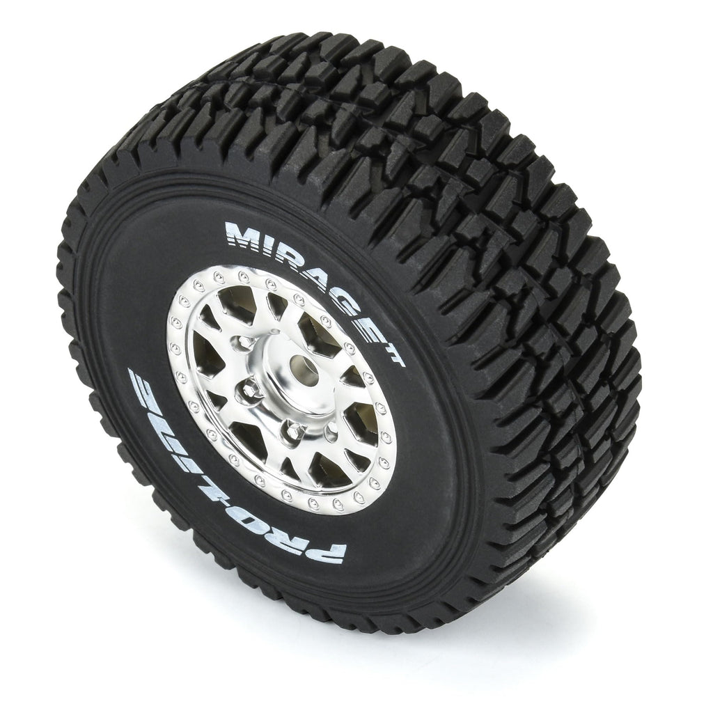 Pro-Line PRO1025310 Mirage TT F/R Tires Mounted 12mm Hex Satin Silver Impulse (4) for Arrma Mojave Grom