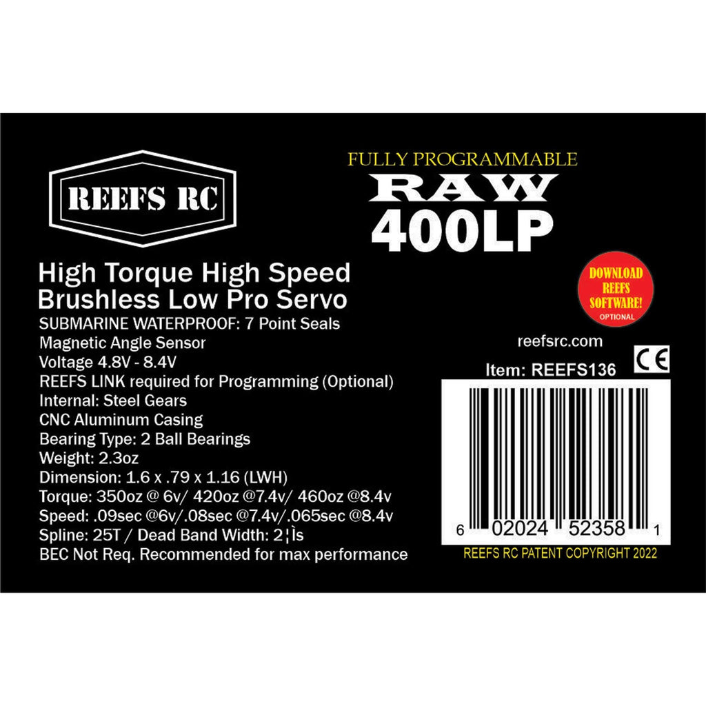 Reef's RC REEFS136  RAW 400 LP Servo Programmable