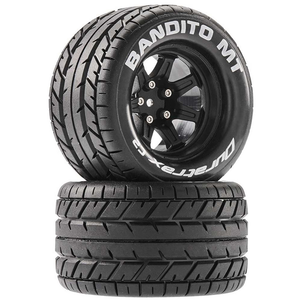 DuraTrax DTXC5250 Bandito MT 2.8 Mounted Black 14mm Hex (2)