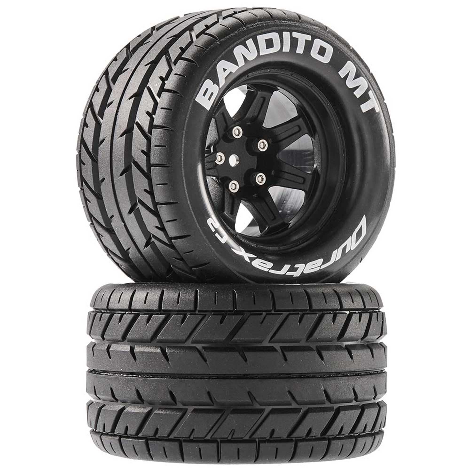 DuraTrax DTXC5250 Bandito MT 2.8 Mounted Black 14mm Hex (2)