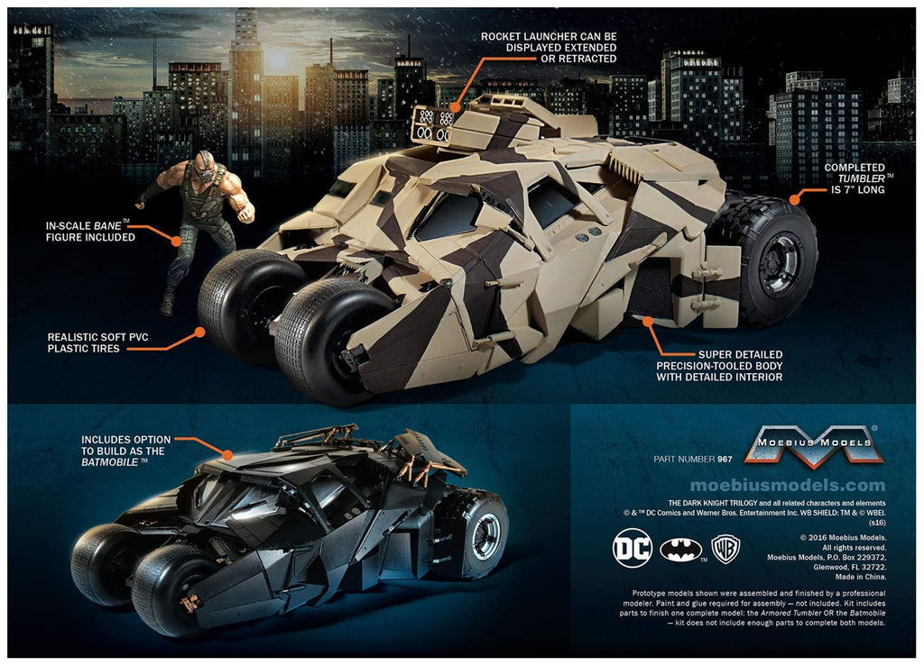 Moebius Models 967 1/25 Dark Knight Armored Tumbler w/Bane Model Kit