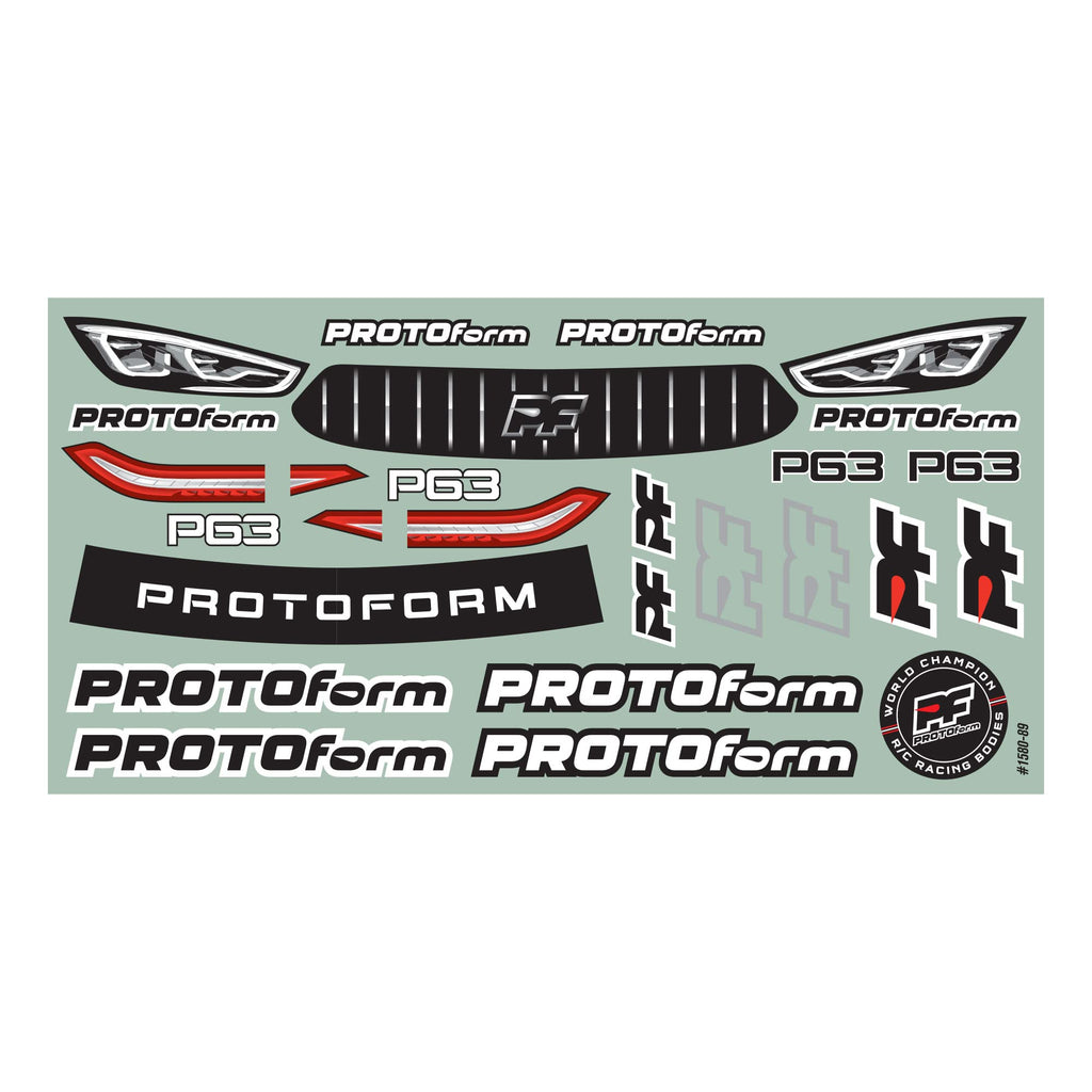 Pro-Line 158025 1/10 P63 Light Weight (0.65mm) Clear Body for 190mm TC