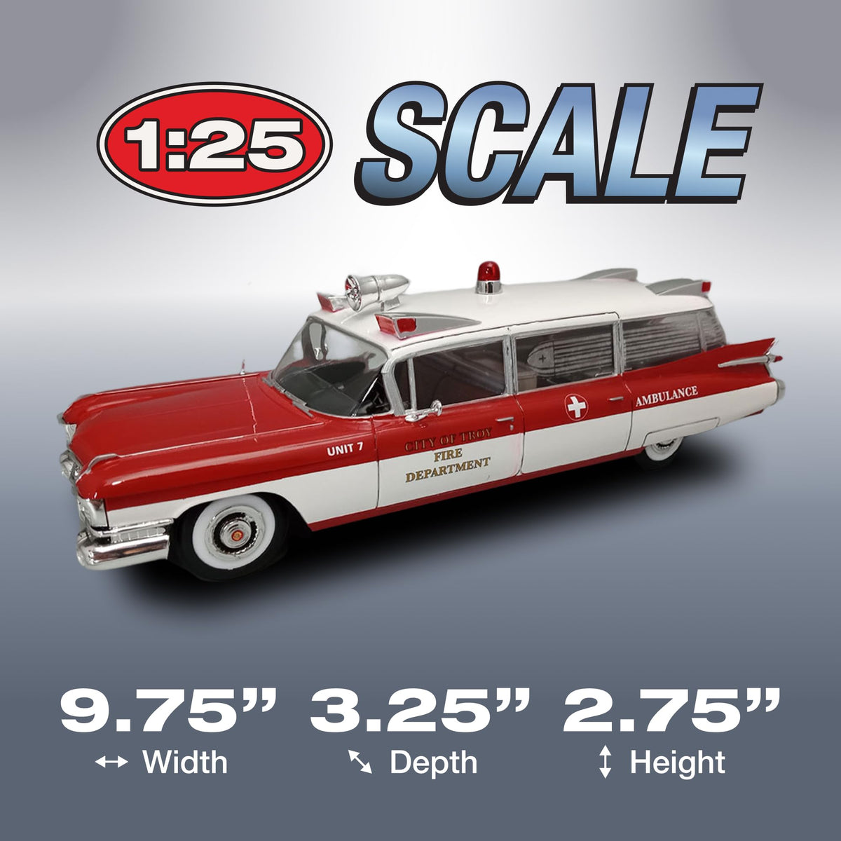 AMT 1395 1959 Cadillac Ambulance w/Gurney 1/25