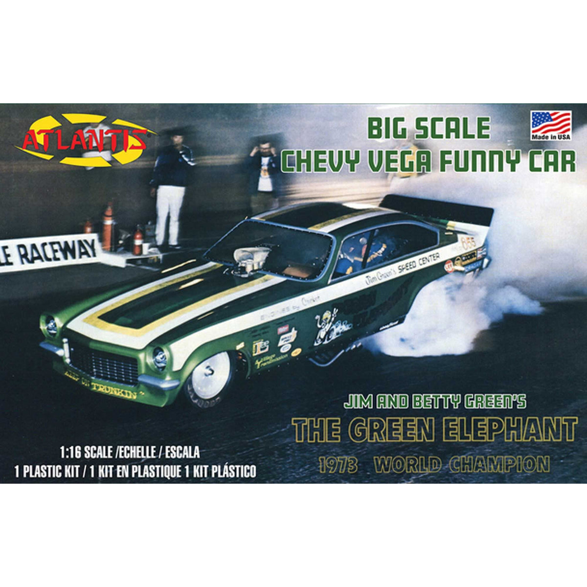 Atlantis H1494 Green Elephant Vega Funny Car 1/16 Model Kit
