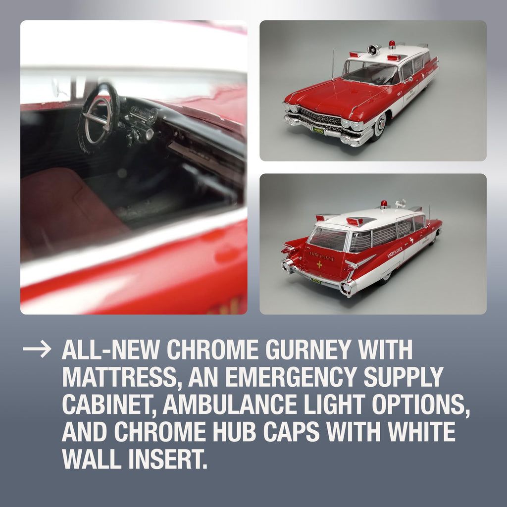 AMT 1395 1959 Cadillac Ambulance w/Gurney 1/25