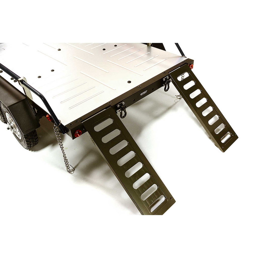 Integy C26670BLACK Alloy Flatbed Dual Axle Car Trailer-1/10 RC Black