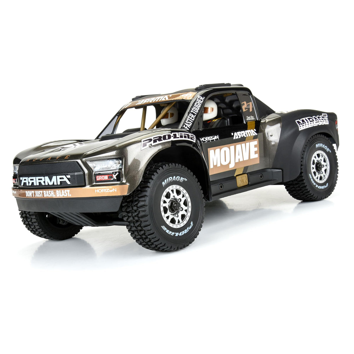 Pro-Line PRO1025310 Mirage TT F/R Tires Mounted 12mm Hex Satin Silver Impulse (4) for Arrma Mojave Grom