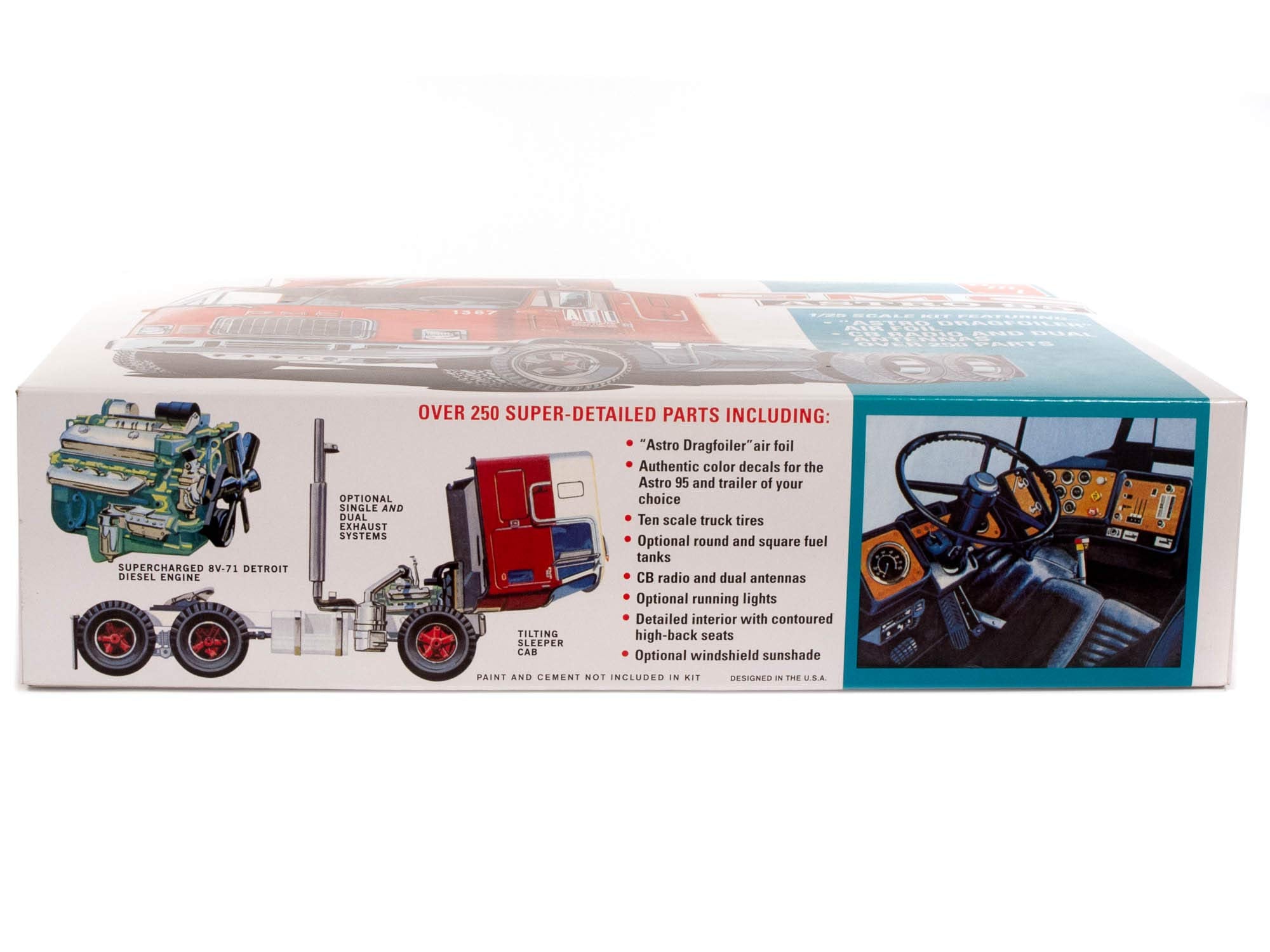 AMT 1140 1/25 GMC Astro 95 Semi Tractor Truck Model Kit Skill 3