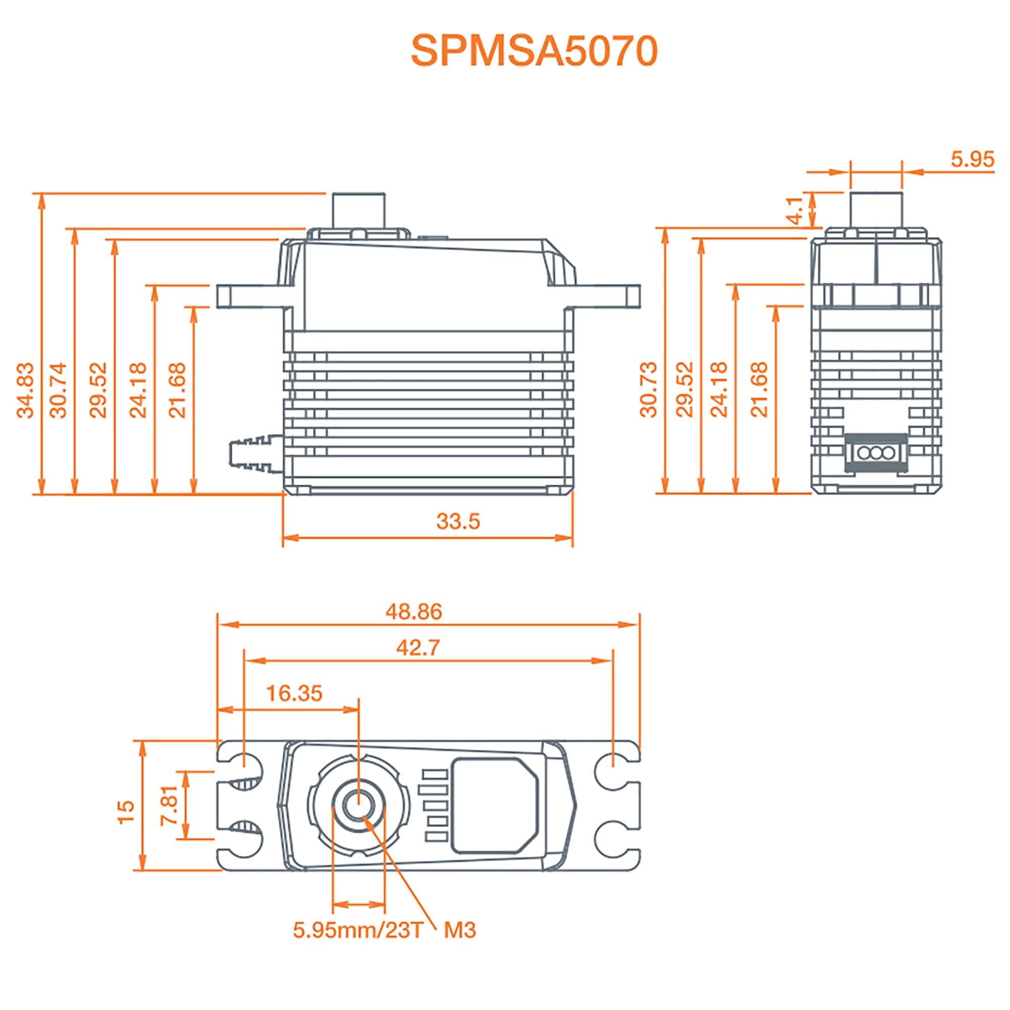 Spektrum SPMSA5070 A5070 High Torque High Speed Mini MG HV Servo
