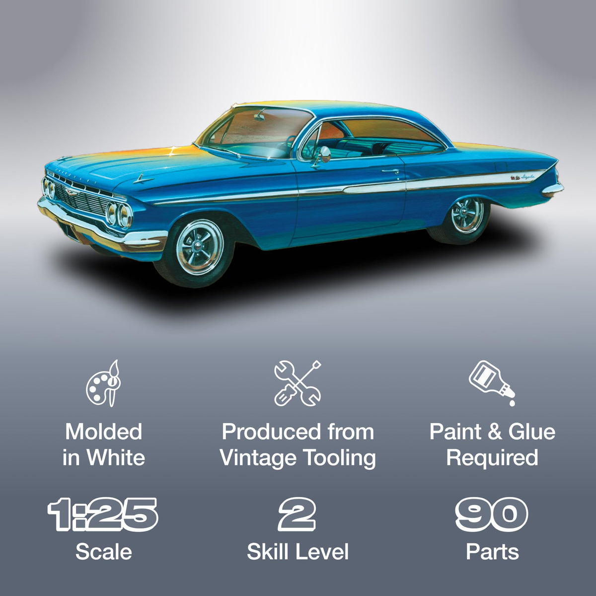 AMT 1013 1/25 1961 Chevy Impala SS Model Kit