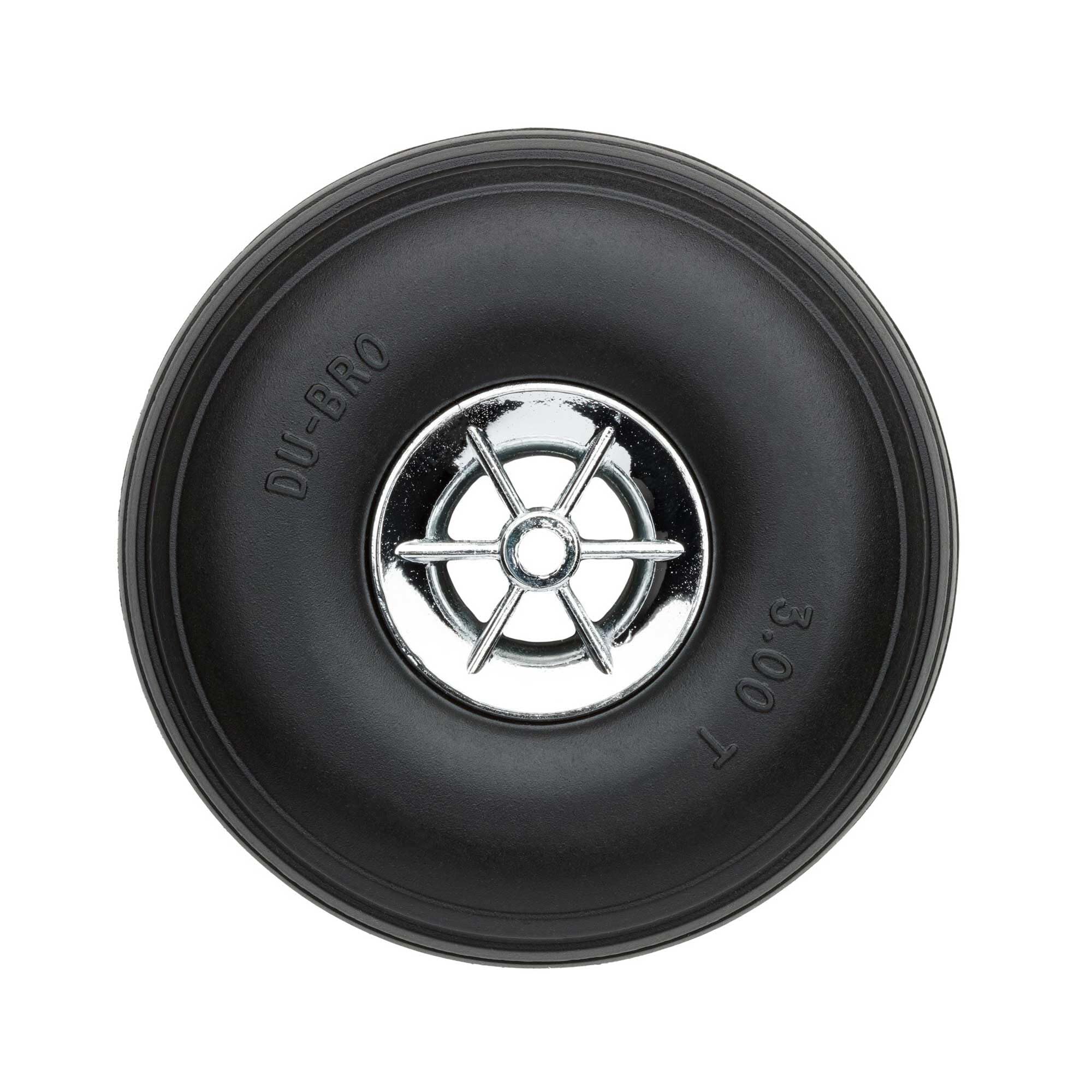 Du-Bro 300TC Treaded Chrome Wheels, 3" Diameter (2)