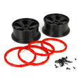 Losi LOS45005 Black Bead-Lock Wheels/2 + Red Rings/4: 1/5 4wd Desert Buggy XL