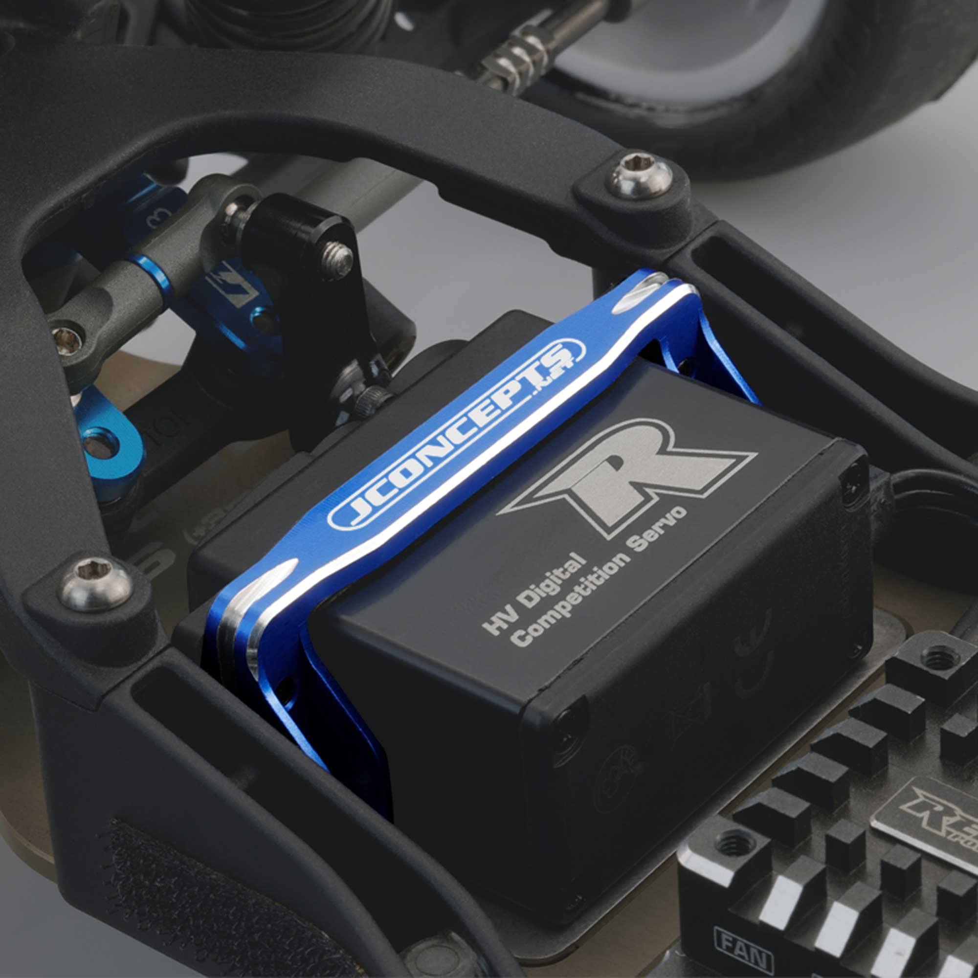 J-Concepts 29481 Servo Mount Brace, Blue: B6.3