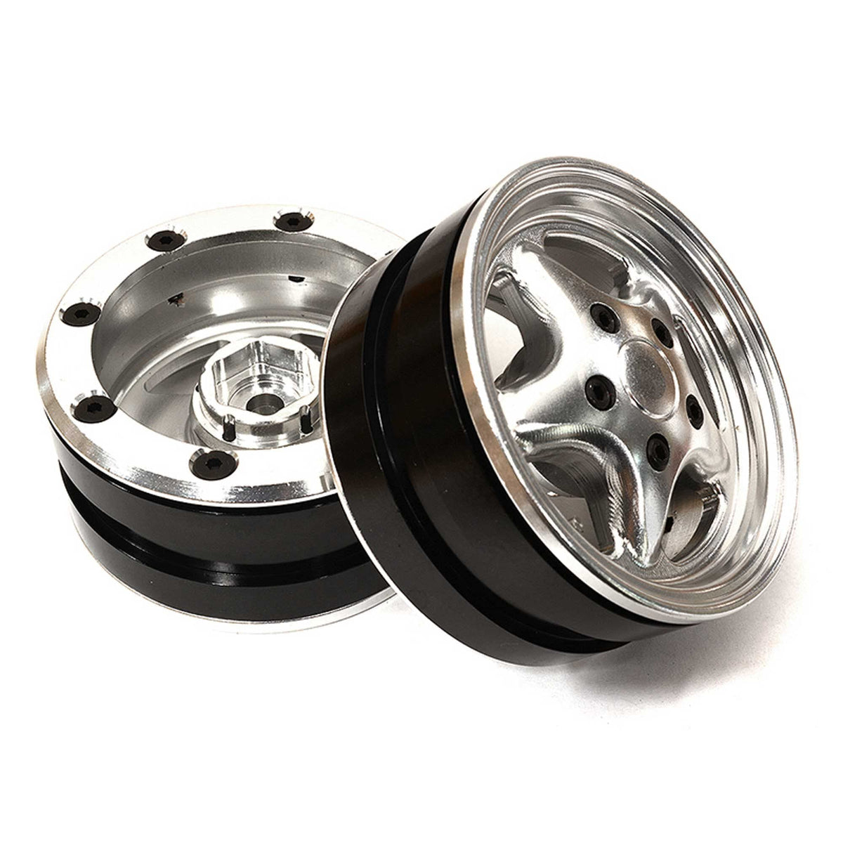 Integy C29060SILVER 1.9 Alloy 5 Spoke Wheel (2) for 1/10 Scale Crawler