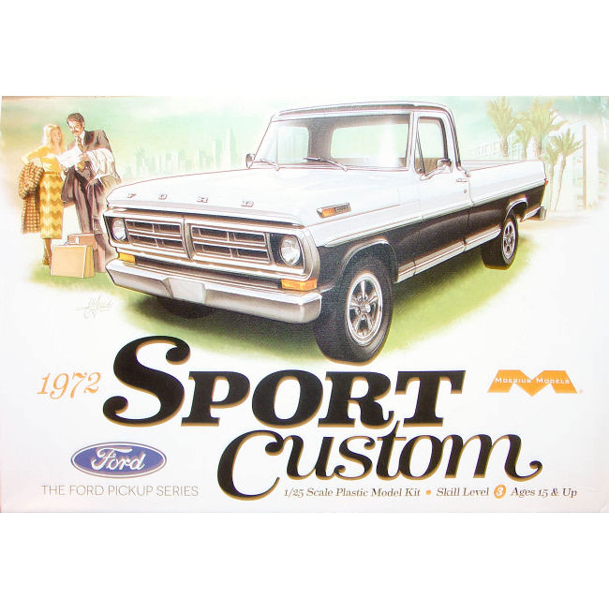 Moebius Models 1220 1/25 1972 Ford Sport Custom Pickup Truck Model Kit