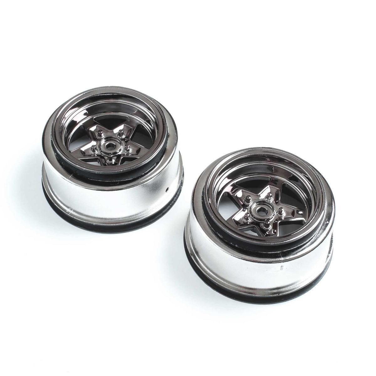 Losi LOS43050 Rear Wheel, Black Chrome (2): 22S Drag