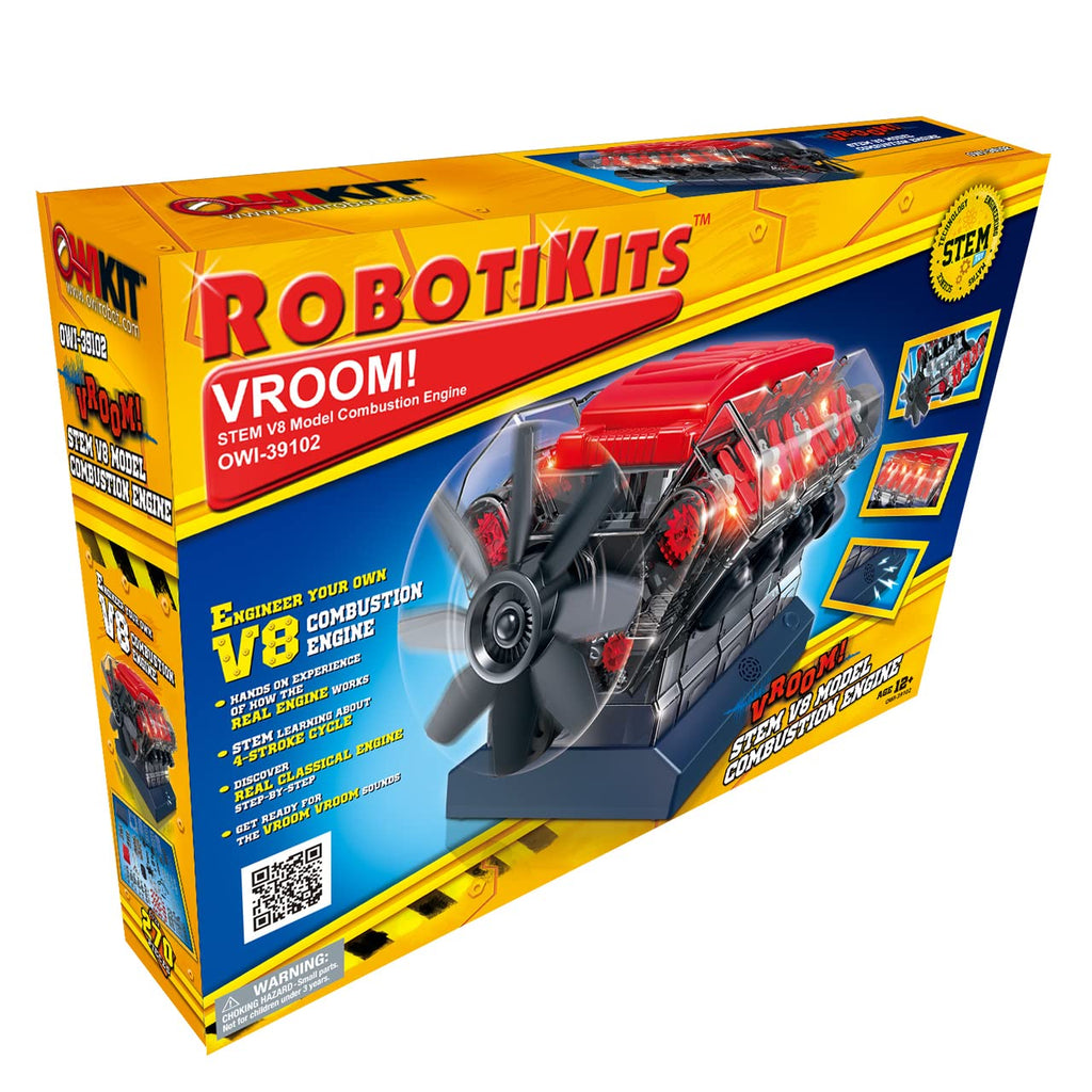 OWI RobotiKits OWI39102 VROOM! STEM V8 Engine Over 270 Piece DIY STEM Kit