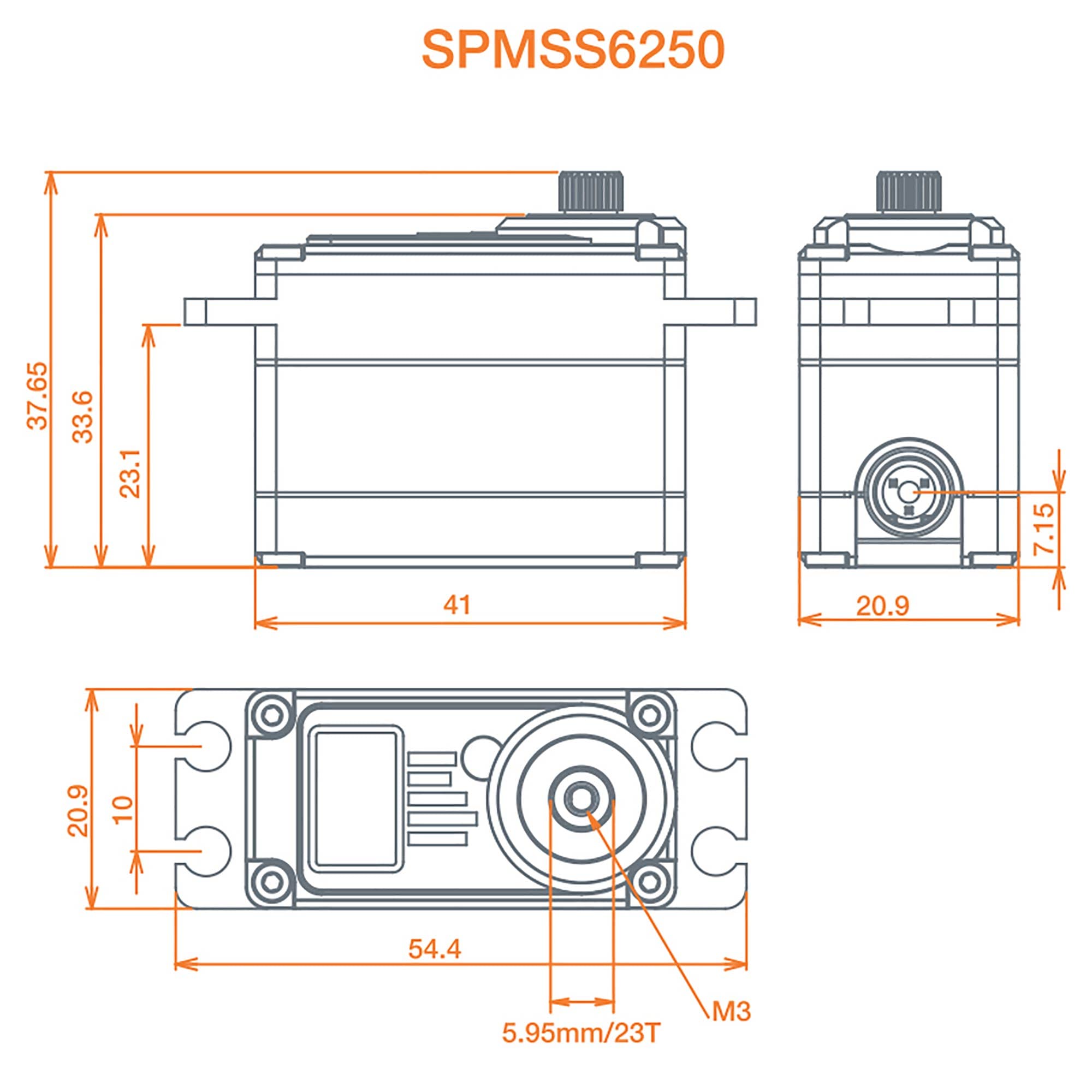 Spektrum SPMSS6250 S6250 High Torque, High Voltage Digital Servo