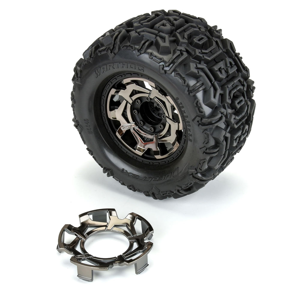 Duratrax DTX2826 Clip-Lock Wheel Face (Black Chrome) for Ripper 3.8"" Wheel (2)