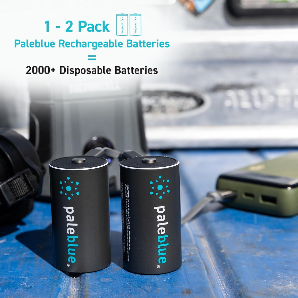 Pale Blue Earth PBDC Pale Blue Lithium Ion Rechargeable D Batteries 2pk