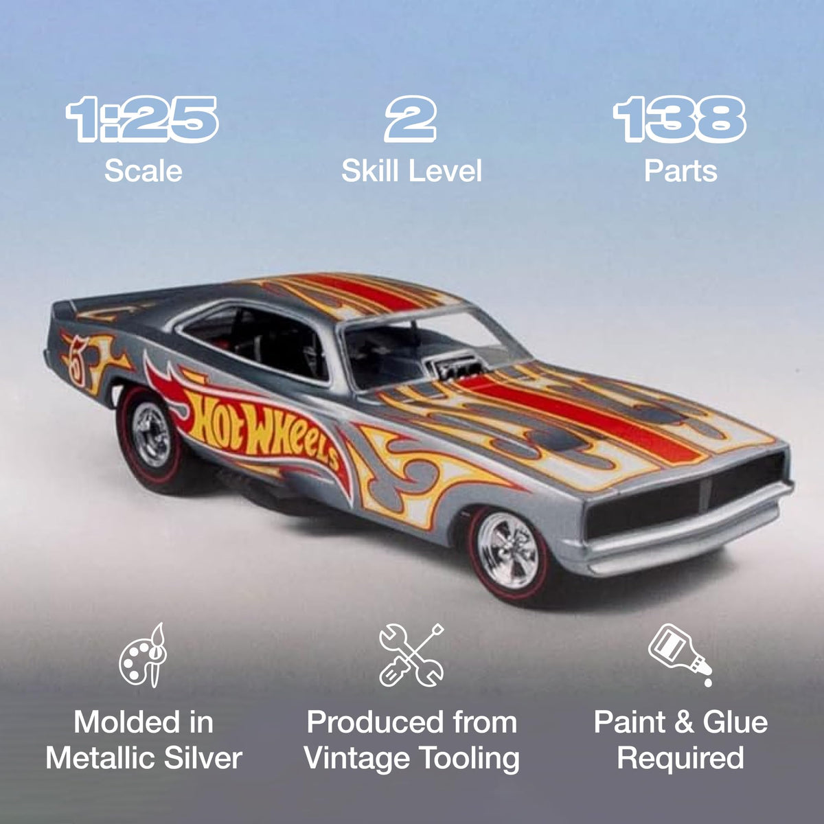 Polar Lights 988 1969 Dodge Charger Funny HW 1:2 Model Kit