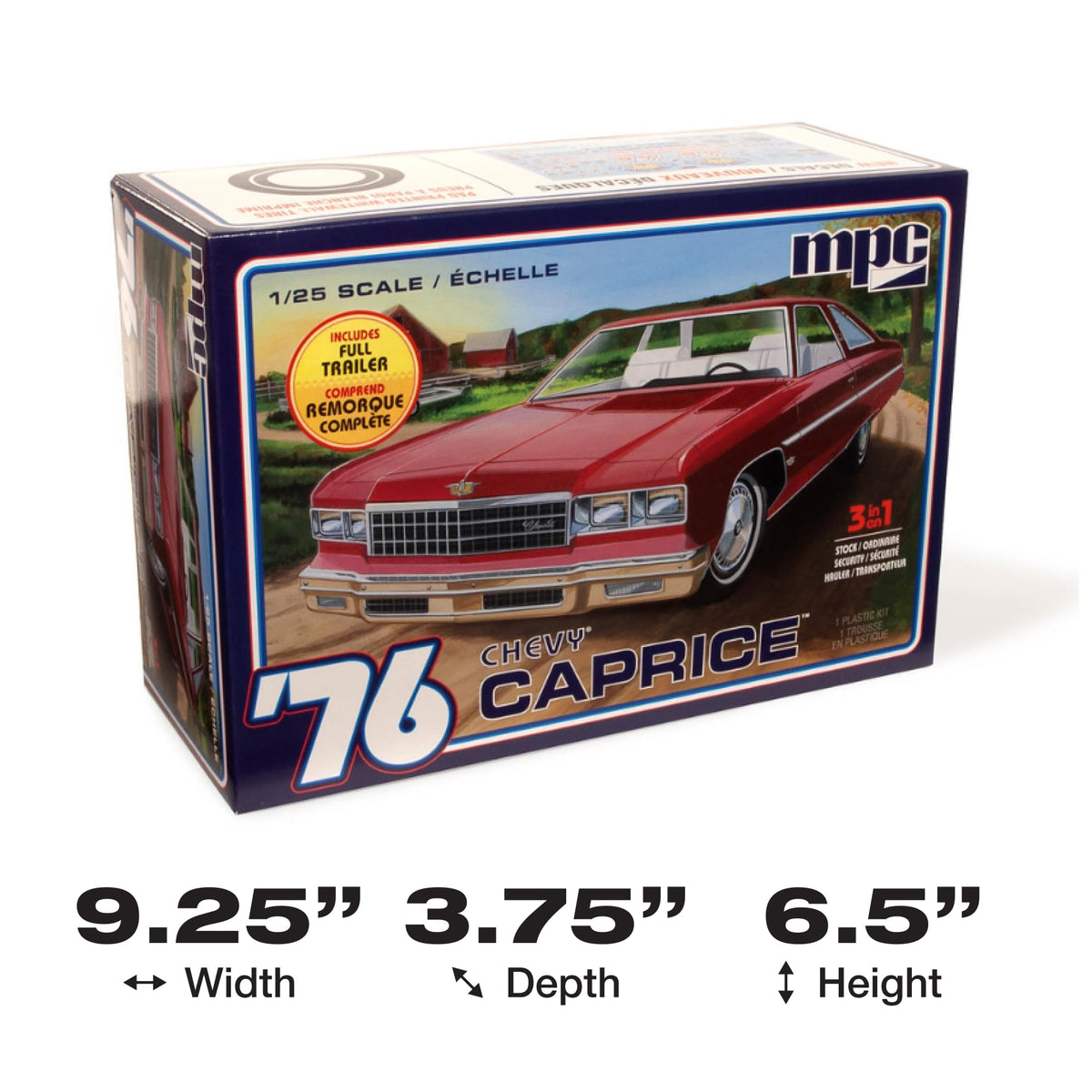 MPC 963M 1976 Chevy Caprice w/Trailer 2T Model Kit