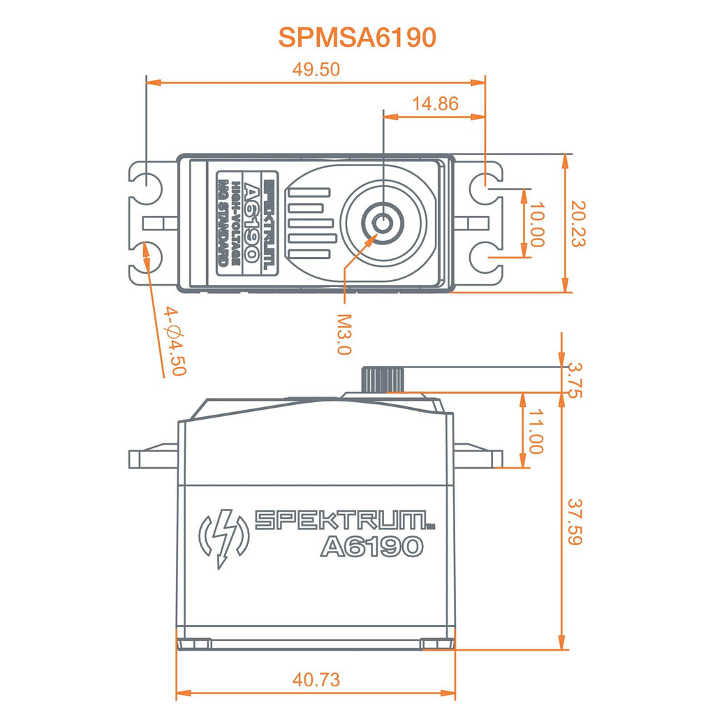 Specktrum SPMSA6190 A6190 Standard Metal Gear HV Servo