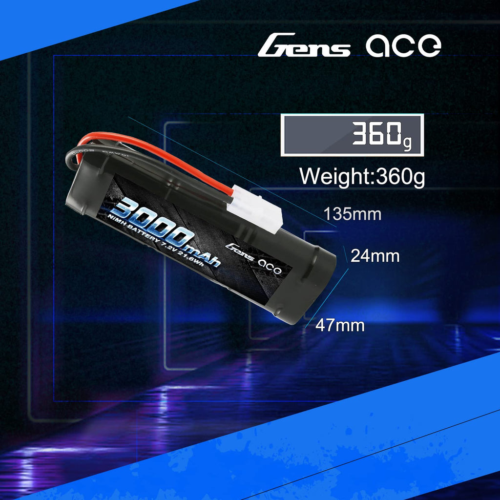 Gens Ace NM30006ST 7.2V 3000mAh 7.2V NiMH: TAM