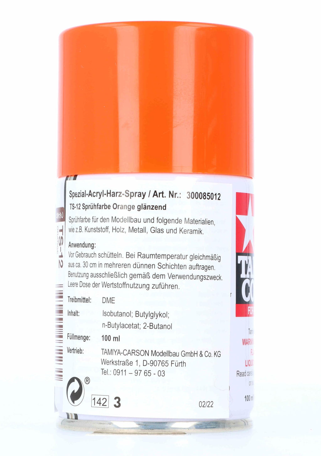Tamiya 85012 Spray Lacquer TS-12 Orange - 100ml Spray Can