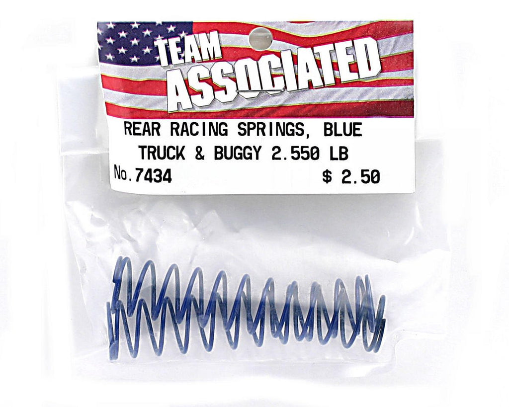 Team Associated 7434 Rear Shock Springs (2) Blue/Medium: 1/10 Truck & Buggy